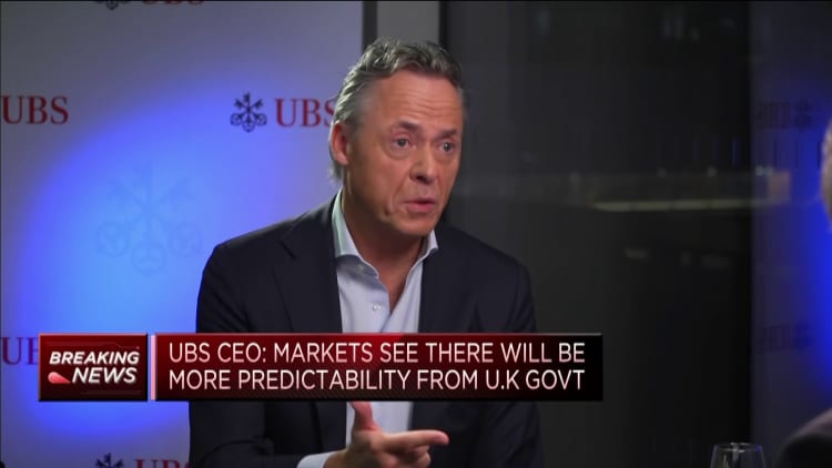 UBS CEO: Markets see more consistency between fiscal, central bank policy with new UK PM